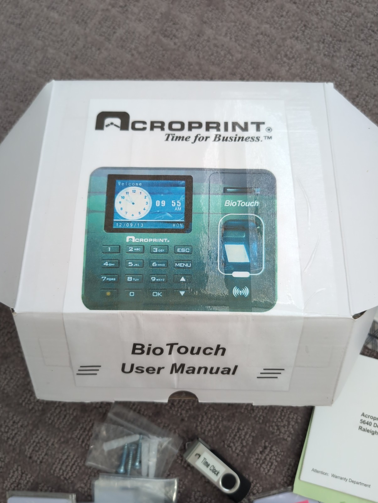 Acroprint BioTouch Biometric Fingerprint Proximity Time Clock Employee System