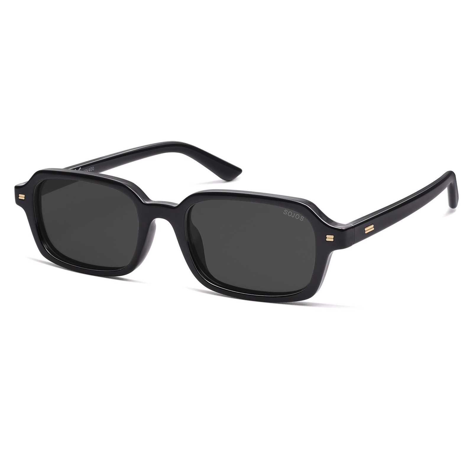 SOJOS Trendy Rectangle Polarized Sunglasses Women Men Medium, Black + Grey SOJOS Trendy Rectangle Polarized Sunglasses Women Men Medium, Black + Grey