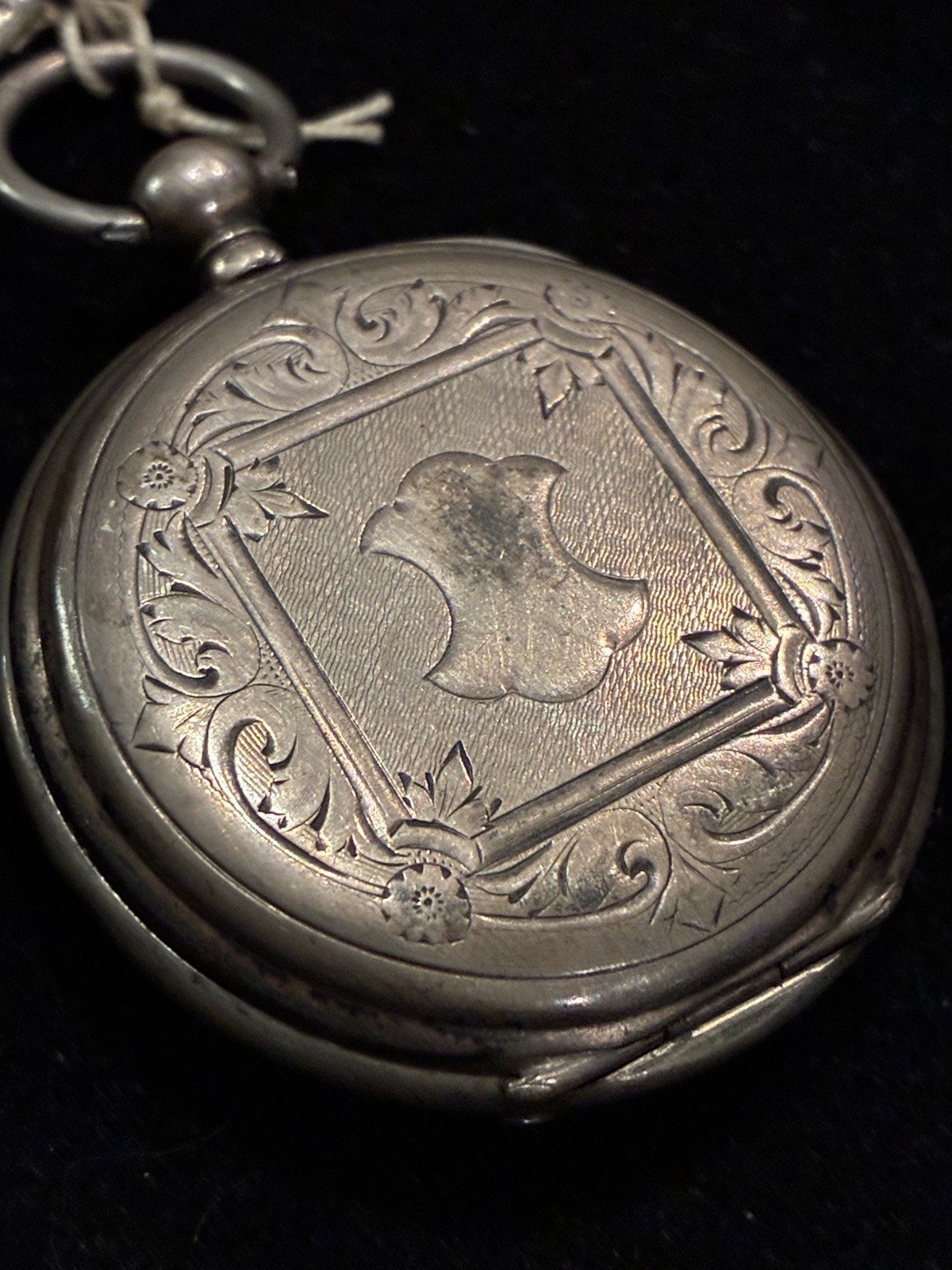 Antique Swiss/German .800 Fine Silver Pocket Watch wind 10-Jewel Cylinder w/ Key