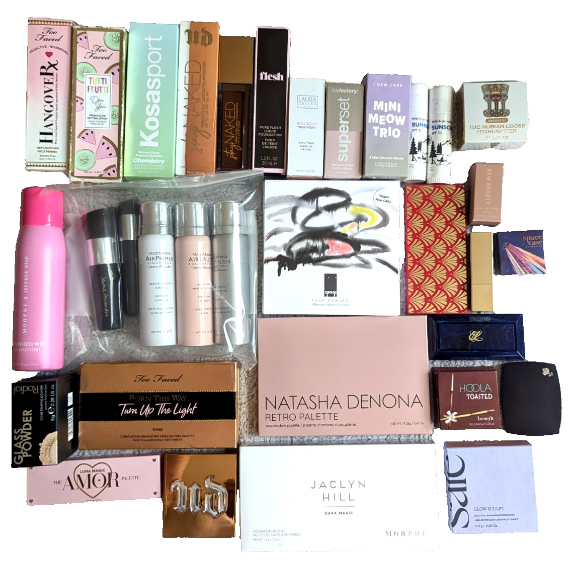 Mixed LOT 32 Top Brand Face & Lip Beauty Makeup NATASHA DENONA UD TOO FACED Hill