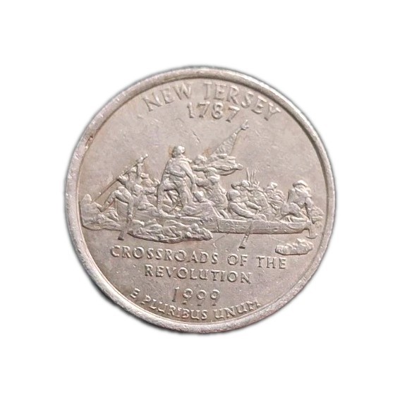 1999-P New Jersey State Quarter 25C Crossroads of the Revolution KM293