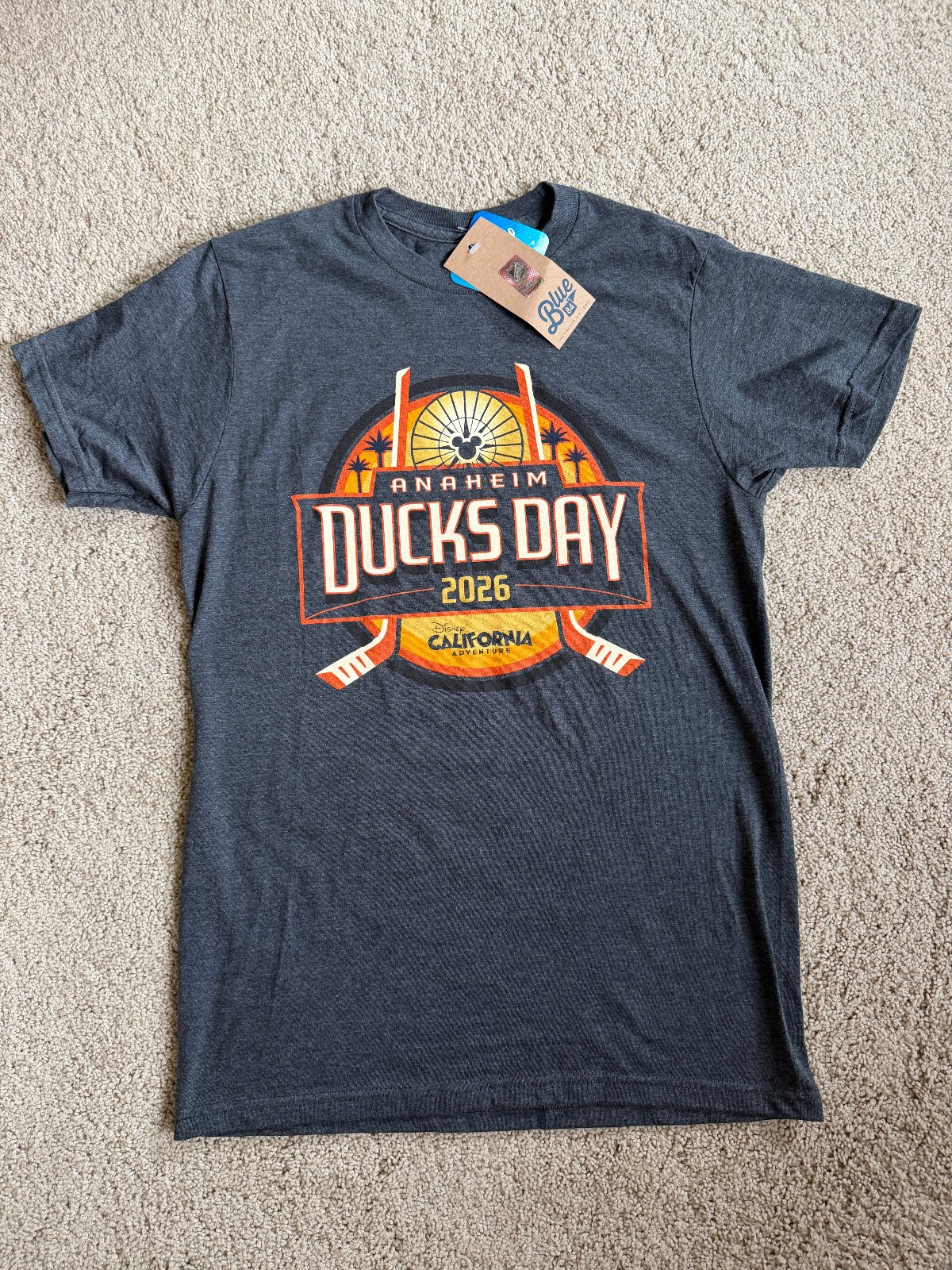 Anaheim Ducks Day 2026 Disneyland DCA Size Small Grey T-Shirt Anaheim Ducks Day 2026 Disneyland DCA Size Small Grey T-Shirt