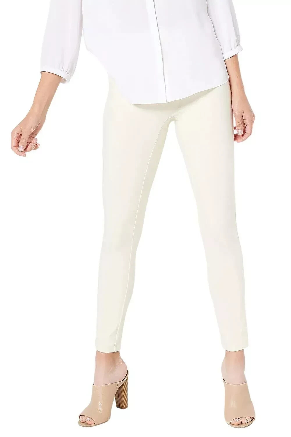 Women w/ Control SMOOTH & SLEEK Tummy Control Pants 3X TALL Chalk White A391213