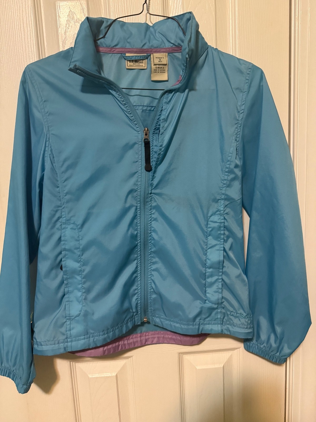 L.L.Bean Women\'s Light Blue Windbreaker Jacket Size 8 Regular