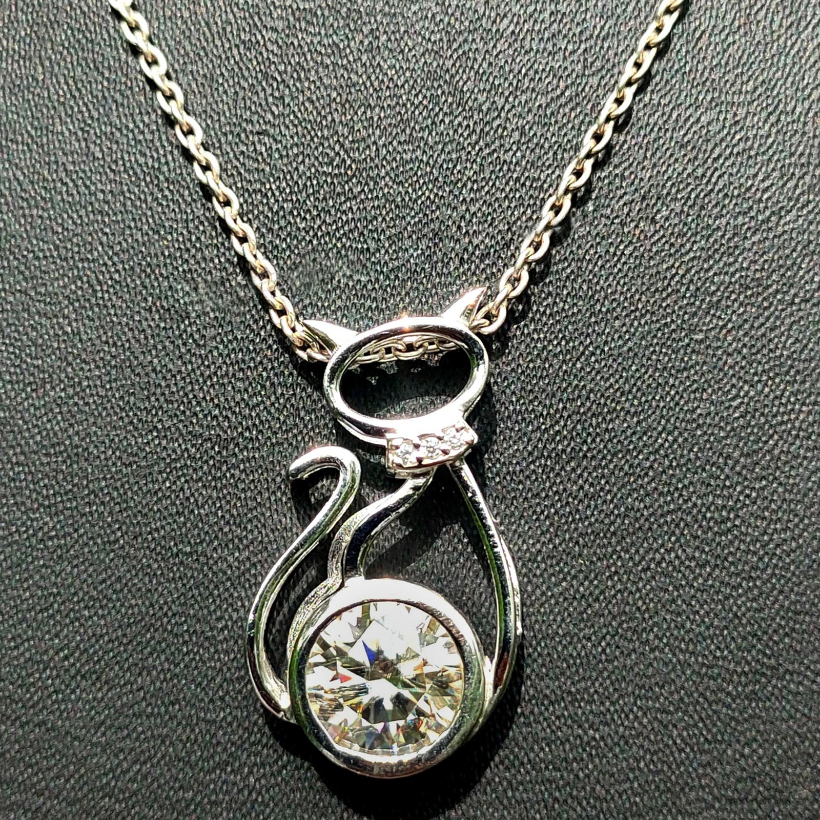 3.00Ct. Round Shape Certified White Diamond Pendant In 925 Silver - Tariffs Free