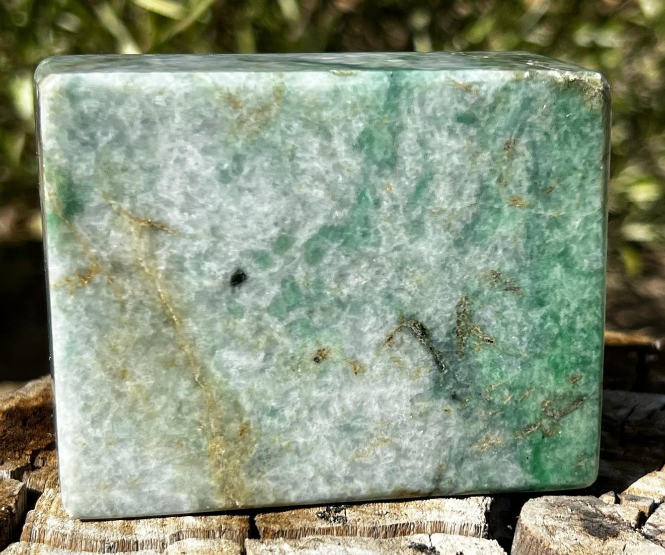 Myanmar Jadeite Polished Block 23.3oz Untreated Hpakant Burma Natural Jade