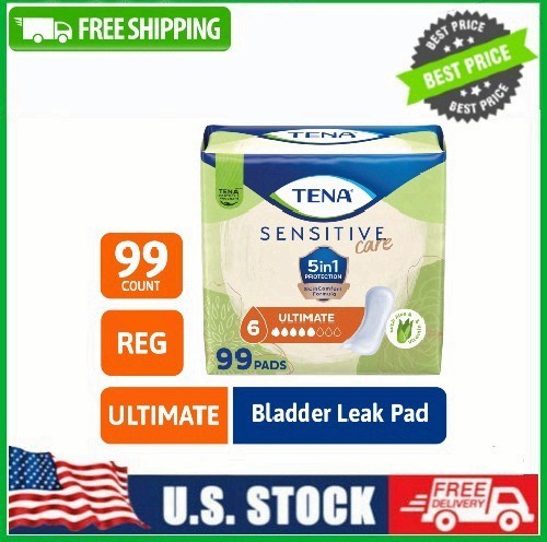 TENA Sensitive Care Ultimate Absorbency Incontinence Pad for Women, 99 Count TENA Sensitive Care Ultimate Absorbency Incontinence Pad for Women, 99 Count
