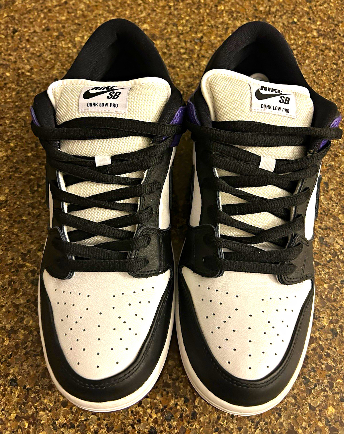 Nike SB Dunk Low Pro Skate Shoes Black/White/Purple US 12 Medium D Nike SB Dunk Low Pro Skate Shoes Black/White/Purple US 12 Medium D