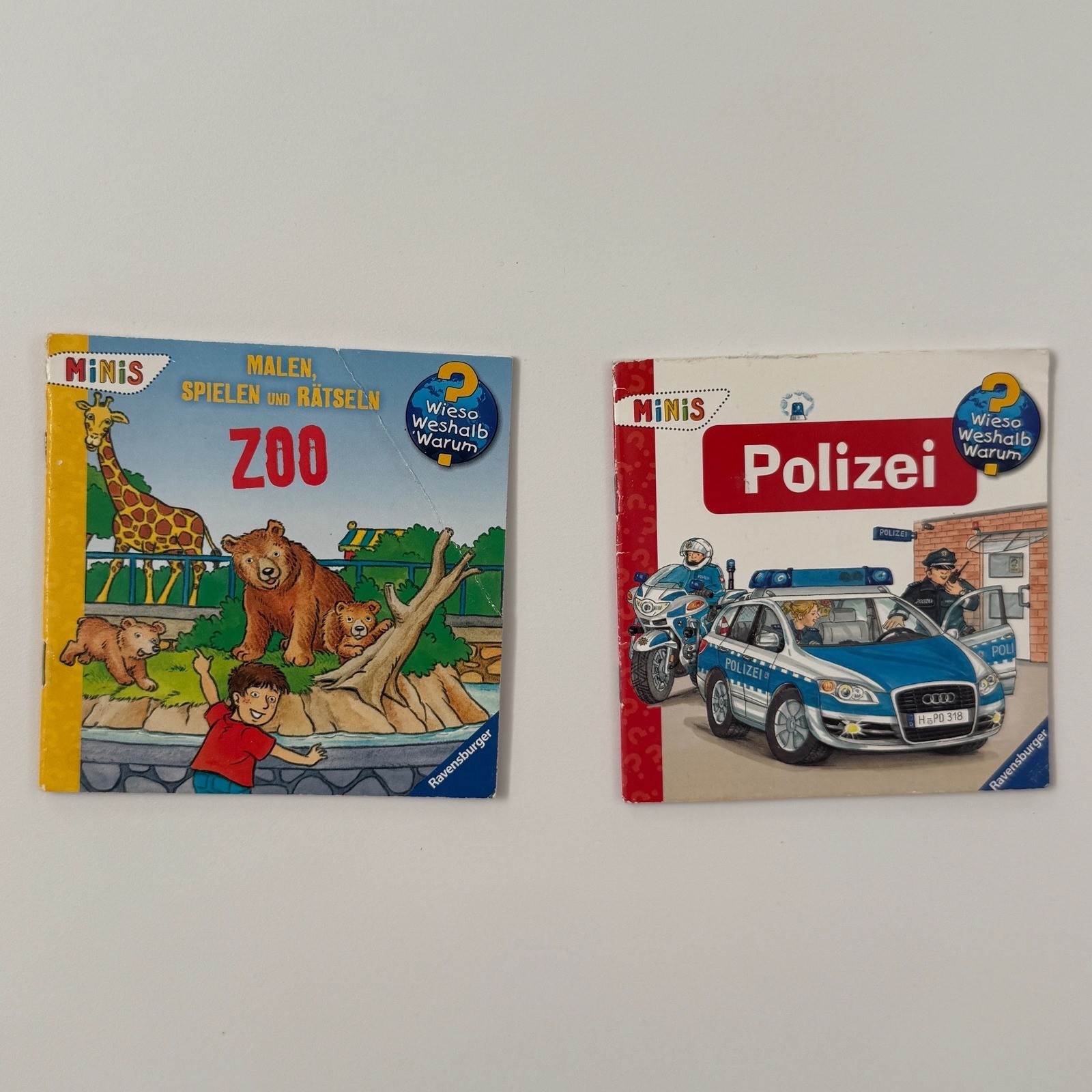 Ravensburger Minis Wieso Weshalb Warum Zoo & Polizei German Kids Books Lot of 2