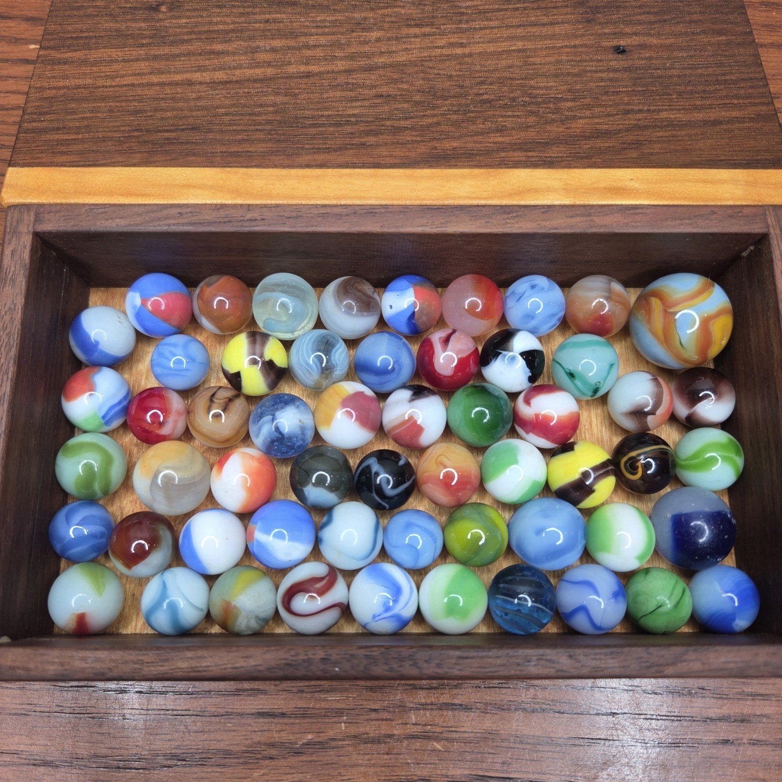 Vintage Marbles Lot of 55+ Vitro Akro Agate Peltier Alley Marble King Vacor