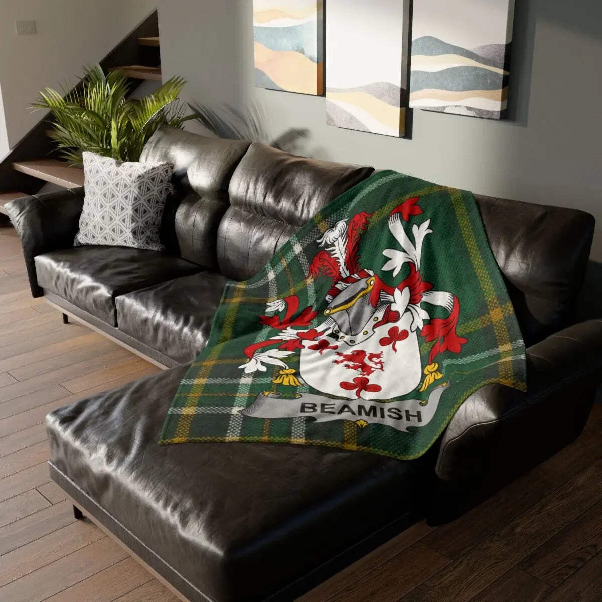 Beamish Irish Family Crest Tartan Blanket