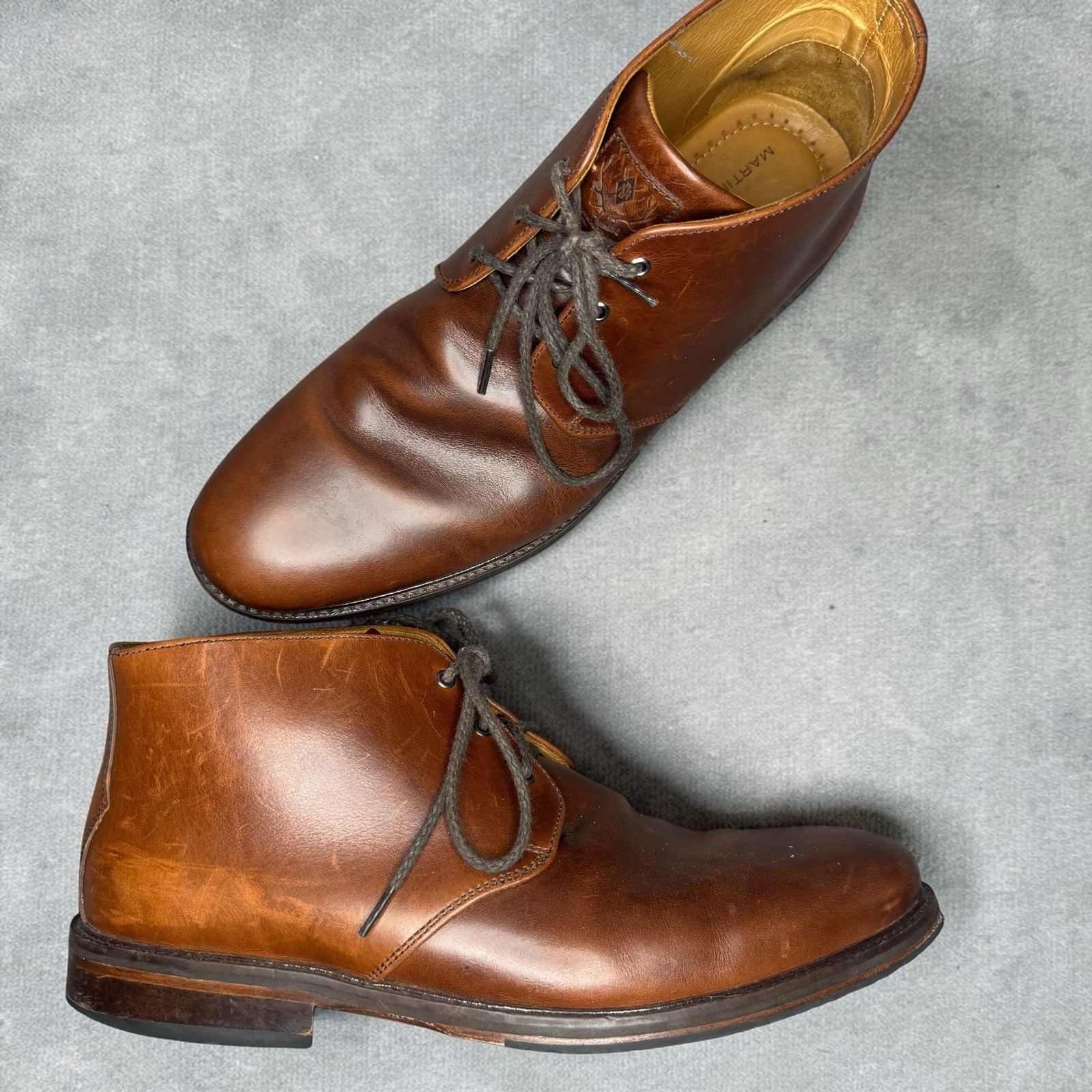 Martin Dingman Old Row Brown Saddle Leather Chukka Boots Mens 12