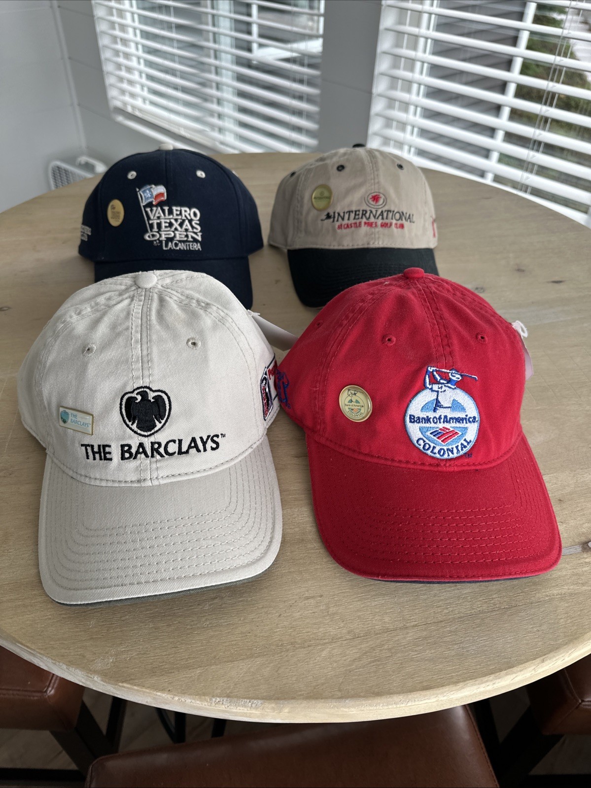 4 PGA Tour Partners Club Hats w/ Pins Adjustable By The Game NOS Barclays & More