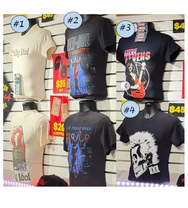 Billy Idol Concert Shirt Las Vegas 2026 Tour Steve Stevens Tee Reprint