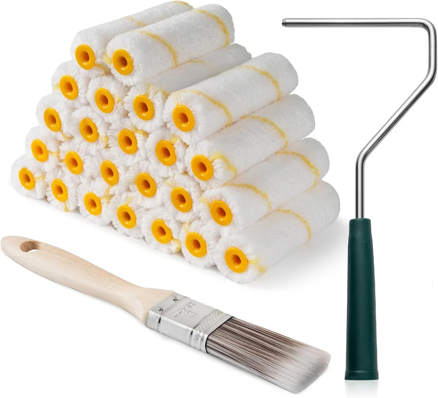 Microfiber Paint Roller Covers Set, 26 Pack, 4 Inch for All Paints and Stains