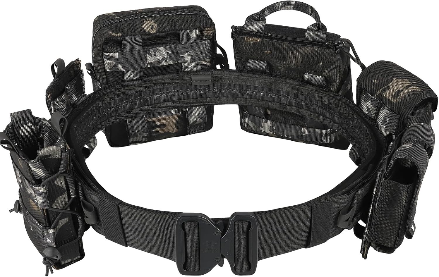 BOMTURN Tactical Battle Belt with Pouches Accessories Law Enforcement Duty Comba