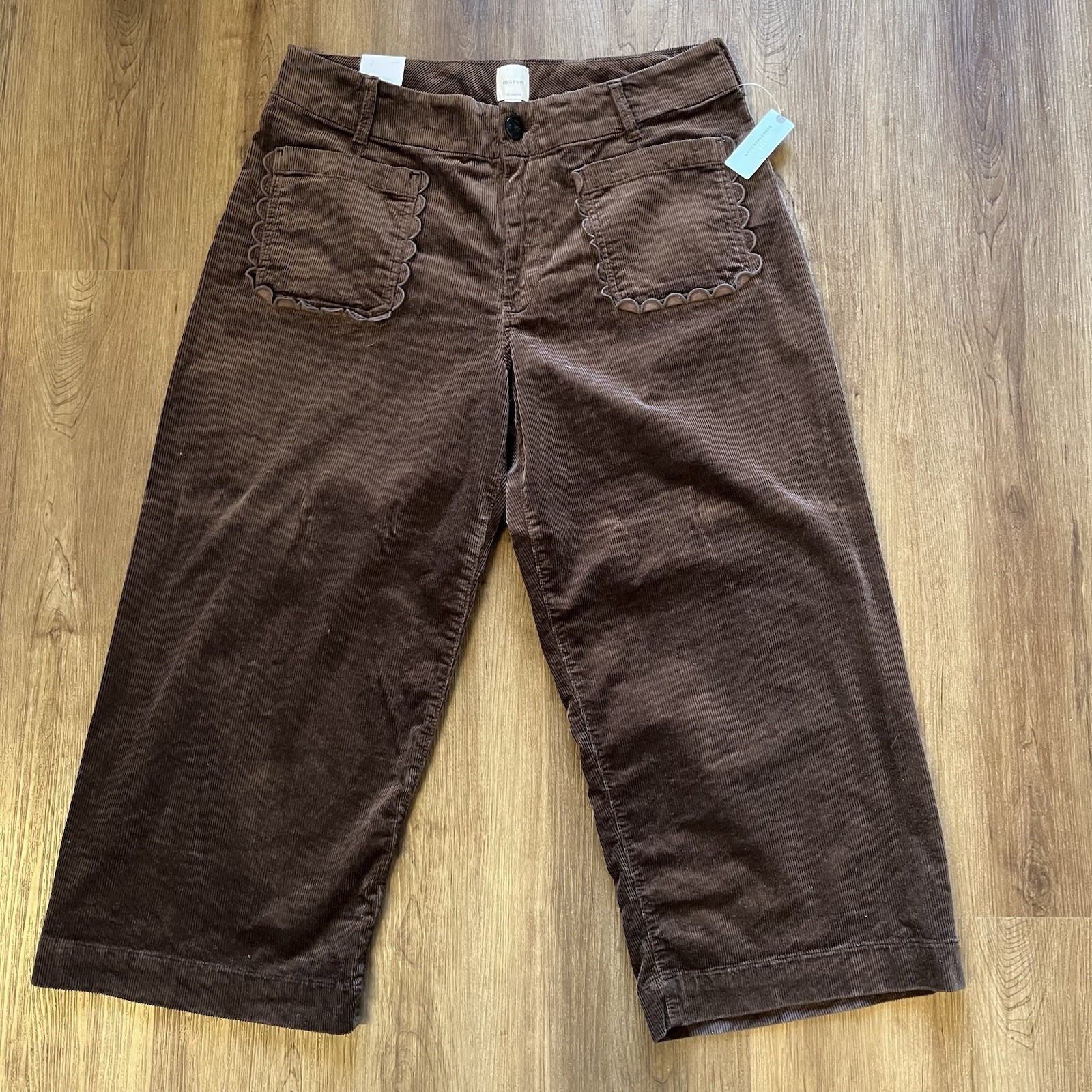 NWT Maeve By Anthropologie Colette Cropped Wide-Leg Corduroy Pants Size 16W