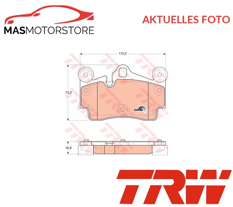 Set brake pads brake pads rear TRW GDB1653 P for VW Touareg
