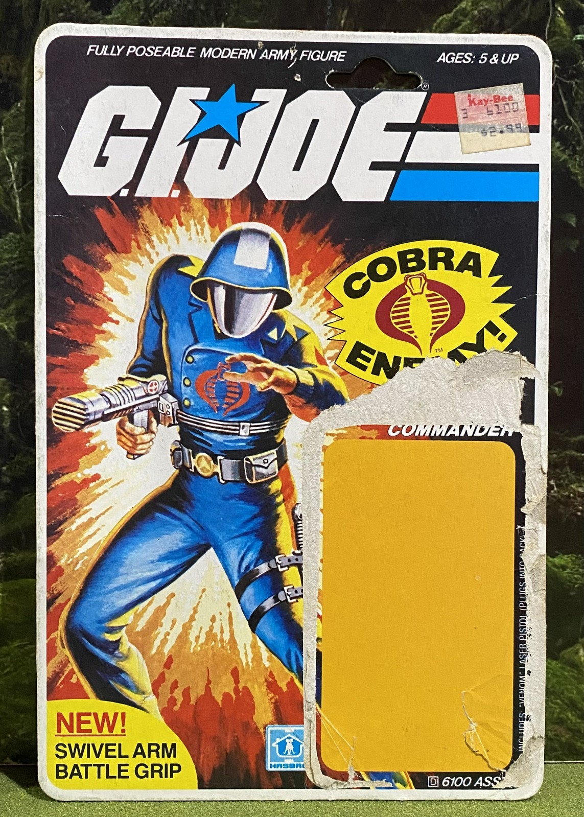 Vintage 1982 G.I. Joe COBRA COMMANDER v1 Full UNCUT Peach File Card Back GI ARAH