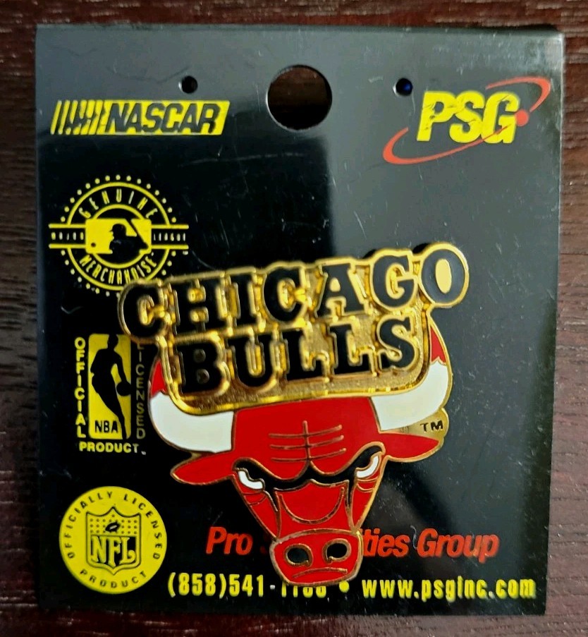 Vintage NBA Chicago Bulls Enamel Metal Lapel Pin 1996 Imprinted Products - NEW