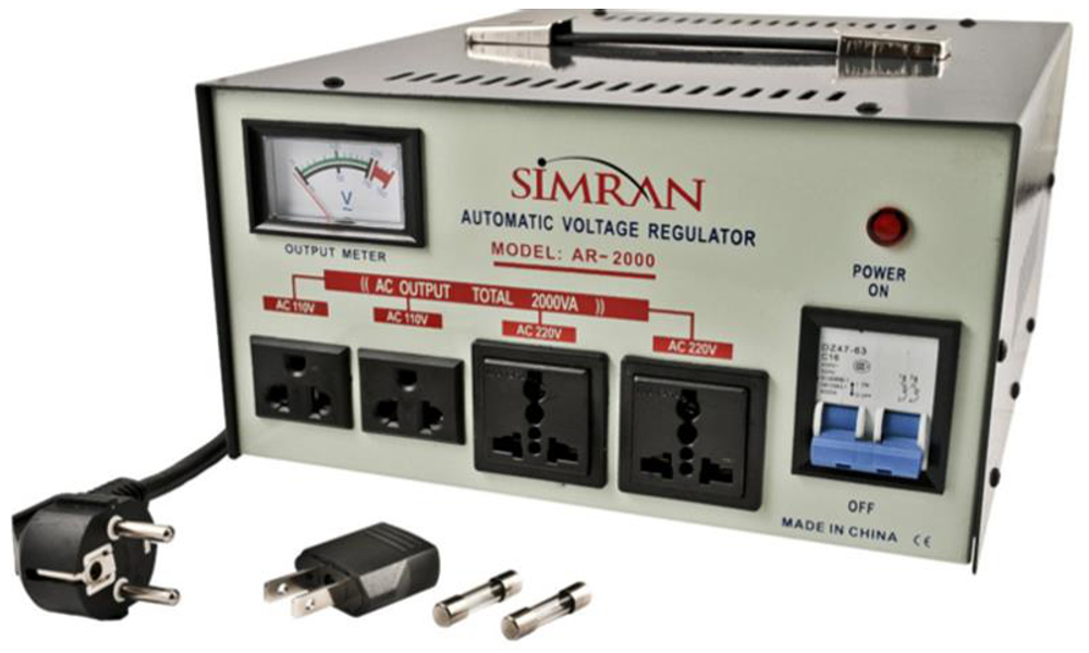 Simran 2000 W Voltage Converter Stabilizer 110 220 Transformer Regulator AR2000