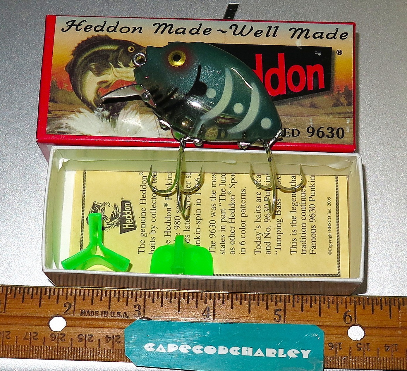 Original HEDDON PUNKINSEED Lure Collector Series 9630 Color: GLOW WORM  NEW