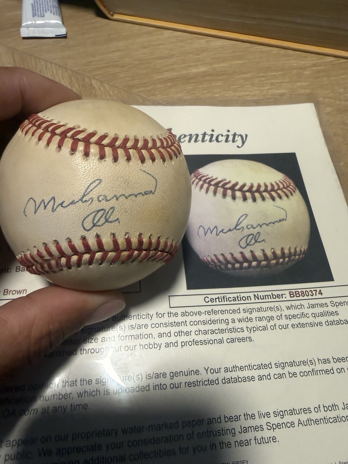Muhammad Ali Signed American League Baseball Ball, JSA Authenticated LARGE Sig
