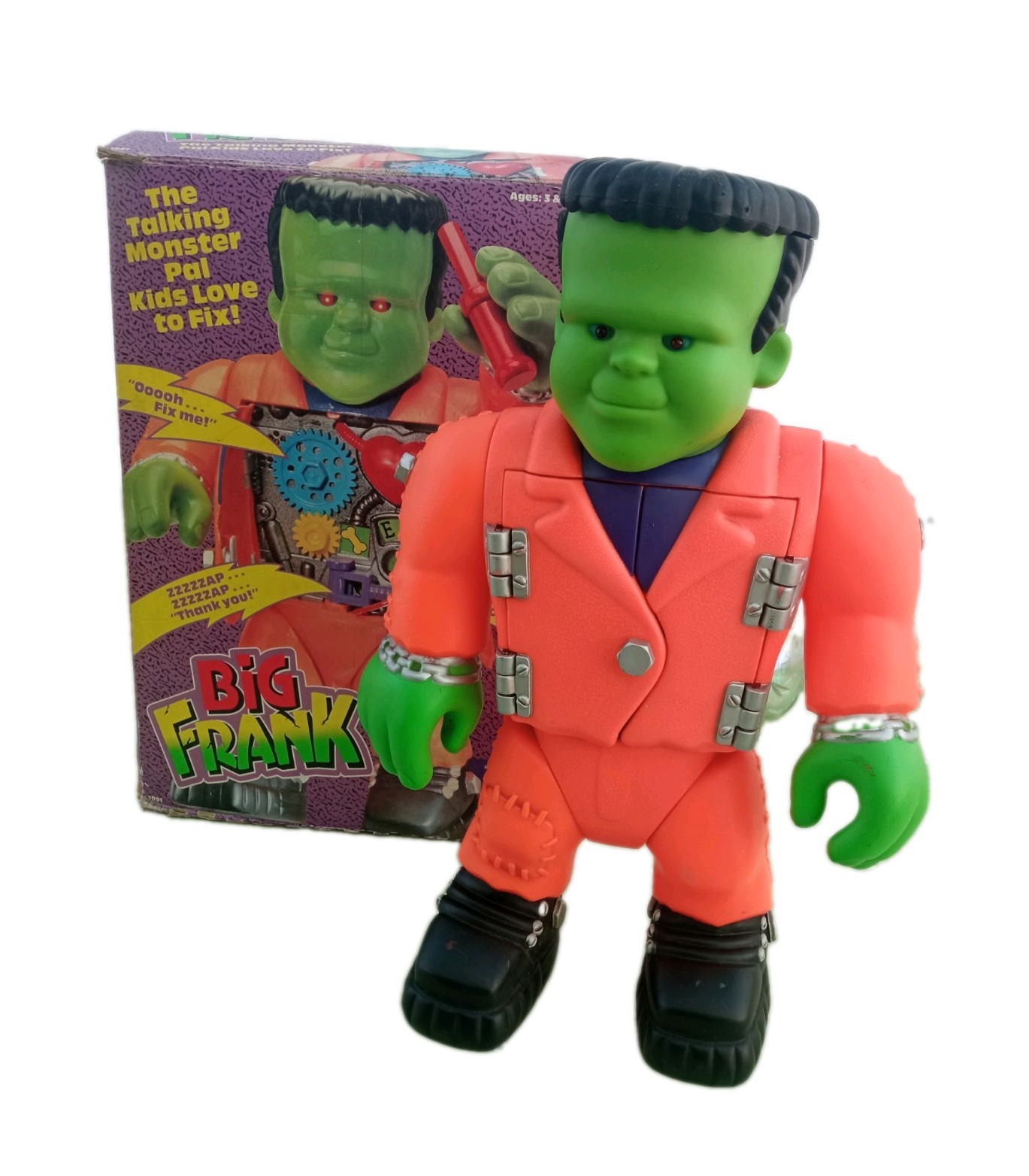 Vintage 1992 Playskool Big Frank Talking Monster Toy + Original Box