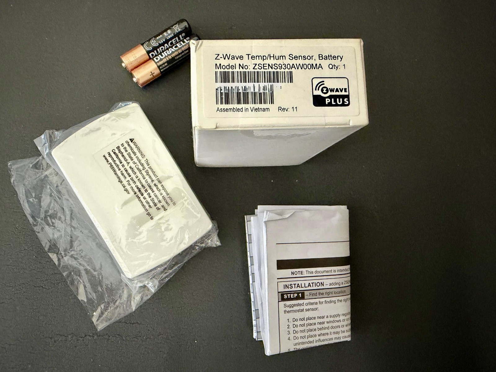 Trane Wireless Remote Indoor Z-Wave Temp/humidity Sensor # ZSENS930A-Used Trane Wireless Remote Indoor Z-Wave Temp/humidity Sensor # ZSENS930A-Used