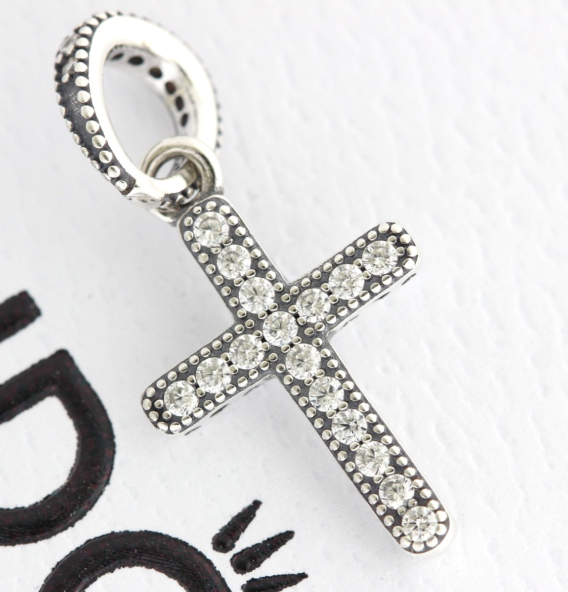 Authentic Pandora Sparking Cross Pendant Jesus Church Charm 397571CZ
