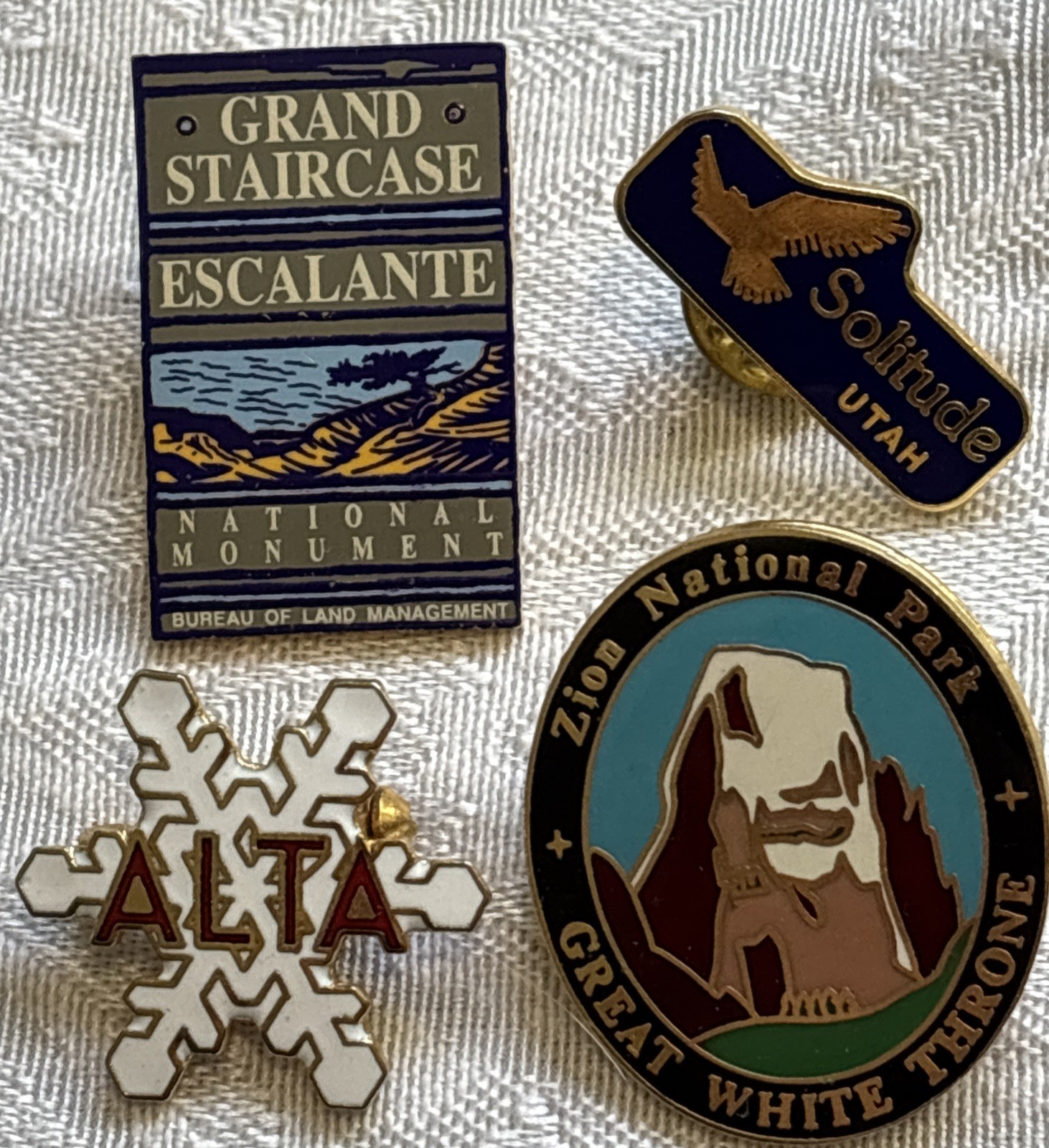 Vintage Utah Enamel Travel Pins Lot Of 4 Escalante, Zion, Solitude, Alta Vintage Utah Enamel Travel Pins Lot Of 4 Escalante, Zion, Solitude, Alta