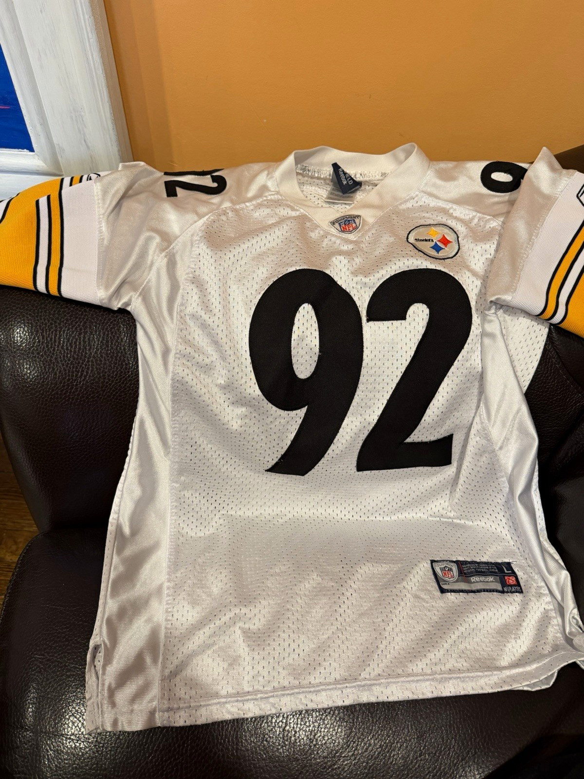 Vintage Reebok Pittsburgh Steelers James Harrison #92 NFL Youth Jersey Size L