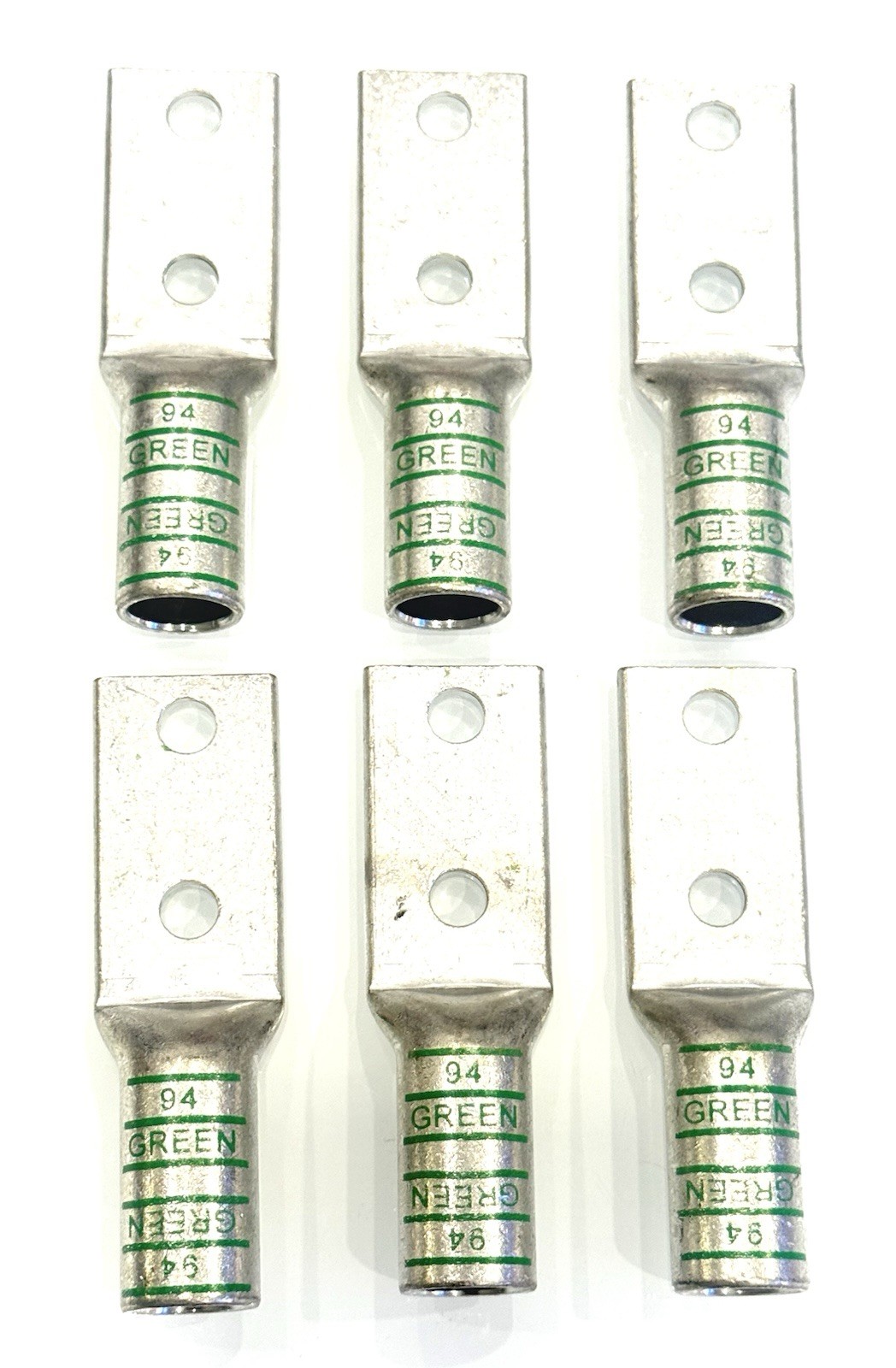 COMPRESION T&B 1100/24 GREEN DIE 94 COOPER TERMINAL 600 KCMIL2 HOLE 1/2 LOT OF 6 COMPRESION T&B 1100/24 GREEN DIE 94 COOPER TERMINAL 600 KCMIL2 HOLE 1/2 LOT OF 6