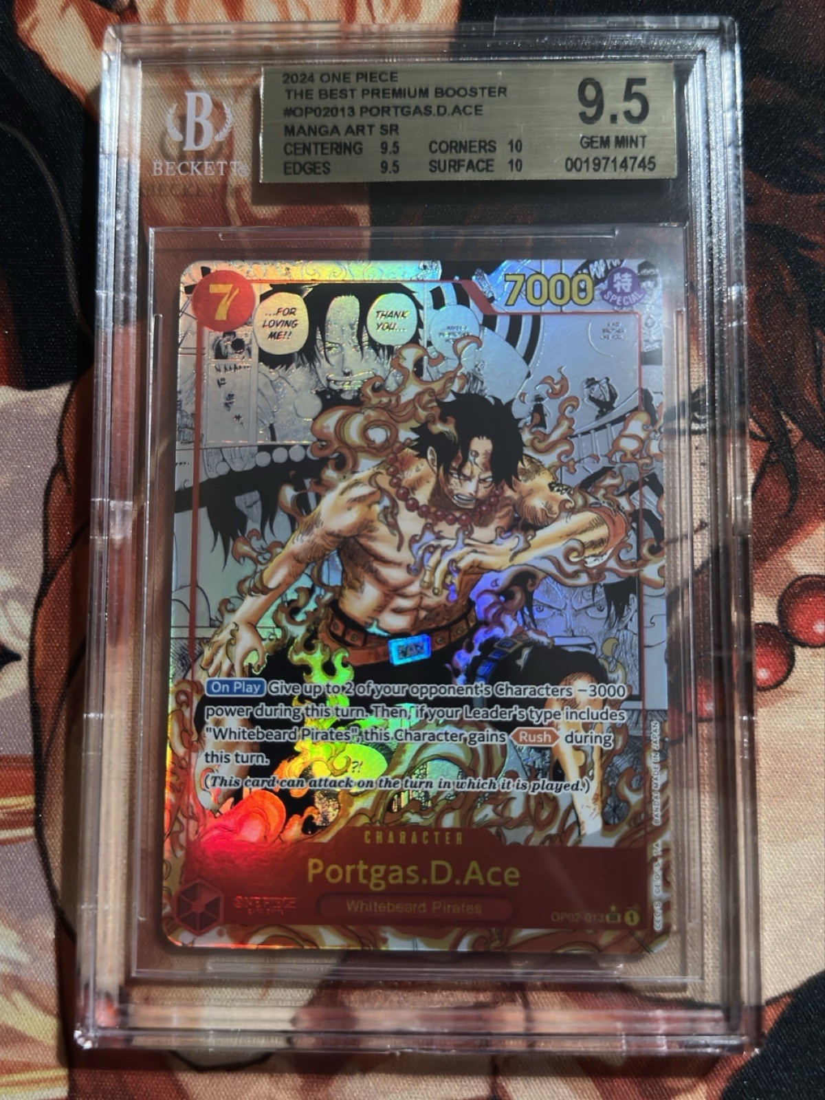 One Piece Portgas.D.Ace PRB01 Manga Alt Art BGS 9.5 One Piece Portgas.D.Ace PRB01 Manga Alt Art BGS 9.5