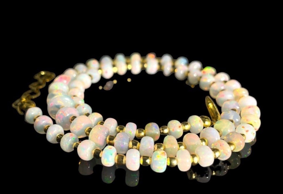 16 Inch Opal Beads Necklace Natural Ethiopian Opal Gemstone Beads Necklaces 16 Inch Opal Beads Necklace Natural Ethiopian Opal Gemstone Beads Necklaces