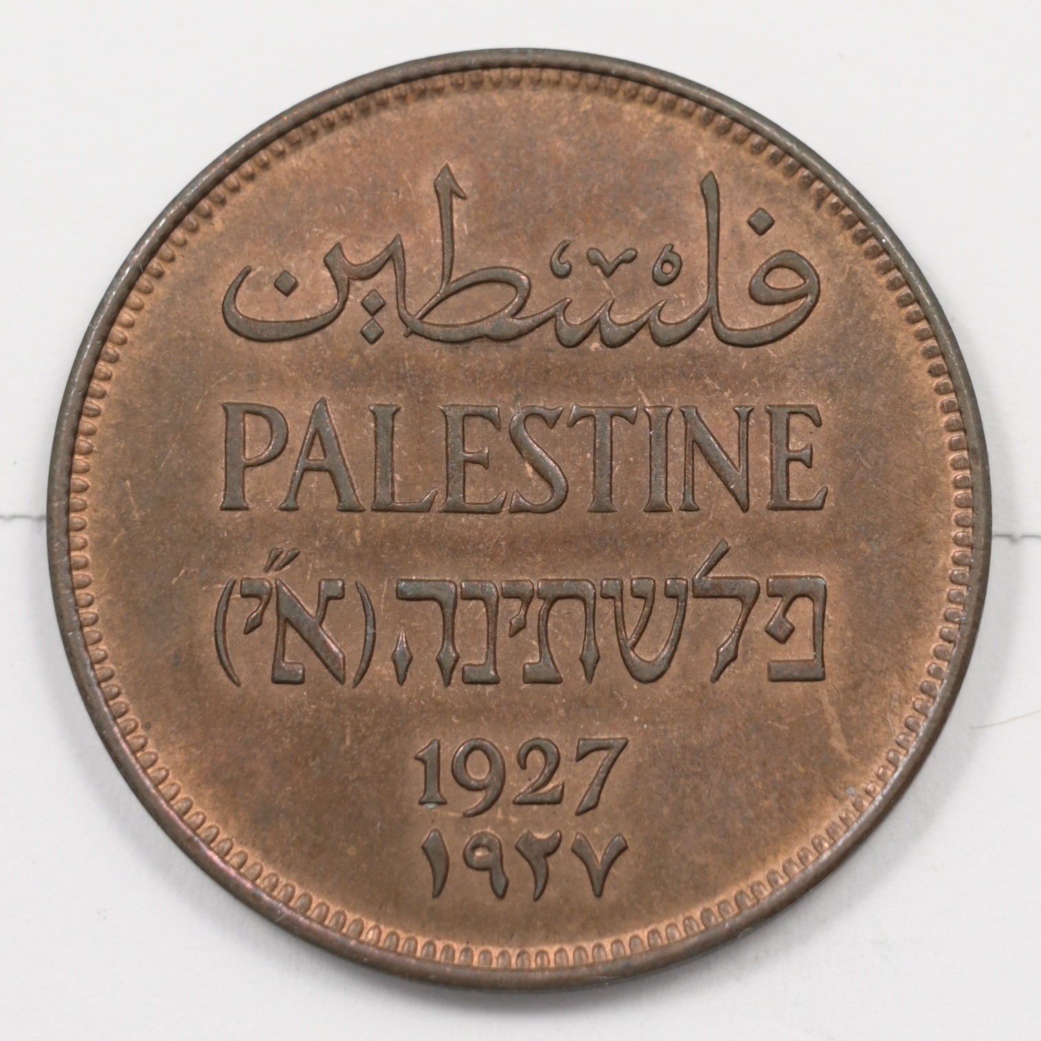 Palestine 1927 British Mandate-10,000 minted 2 Mils P903977 UNC