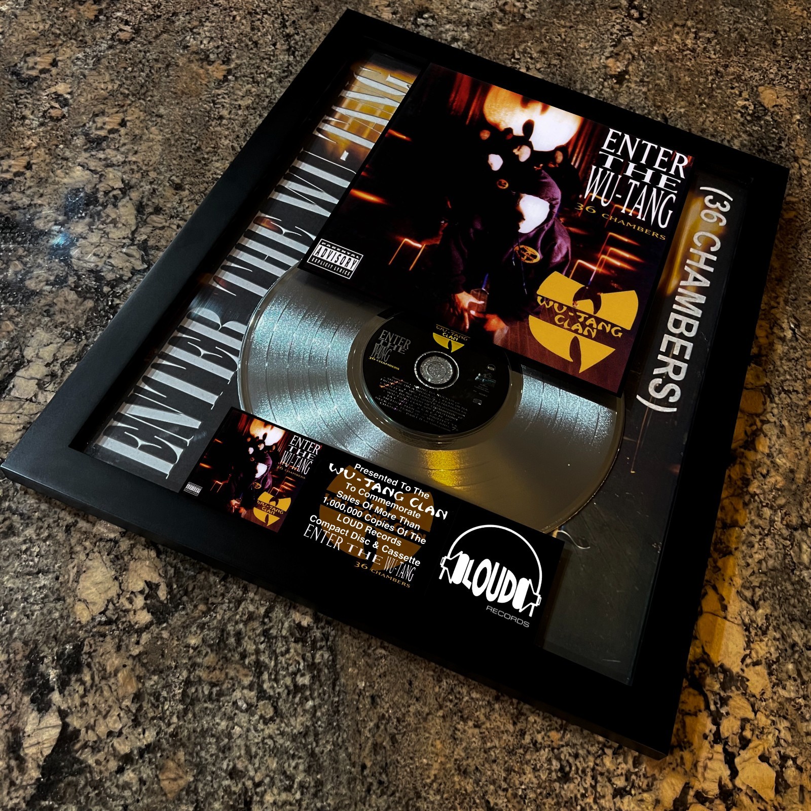 Wu Tang Clan ( Enter The Wu-Tang ) Platinum Music Award Vinyl LP Record CD