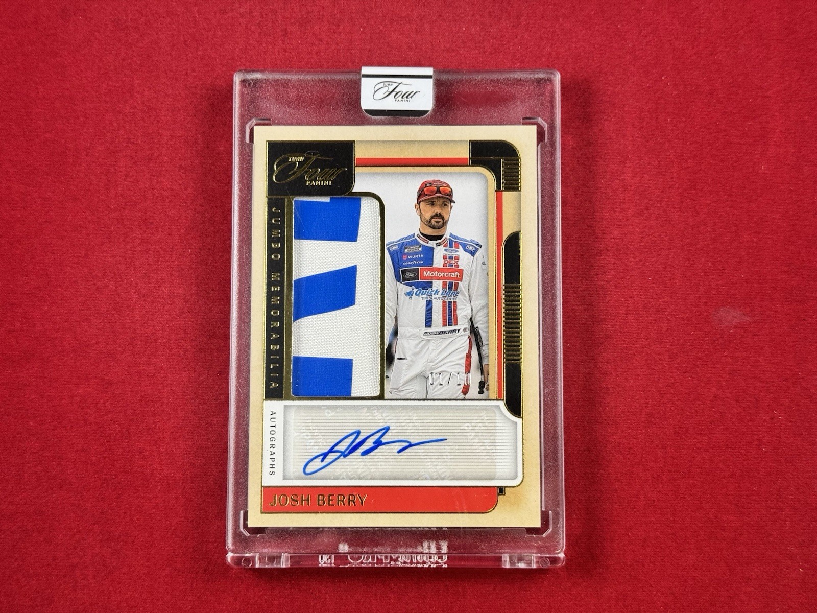 2026 Panini Turn Four NASCAR Josh Berry Gold Jumbo Memorabilia Patch Auto 1/10 2026 Panini Turn Four NASCAR Josh Berry Gold Jumbo Memorabilia Patch Auto 1/10