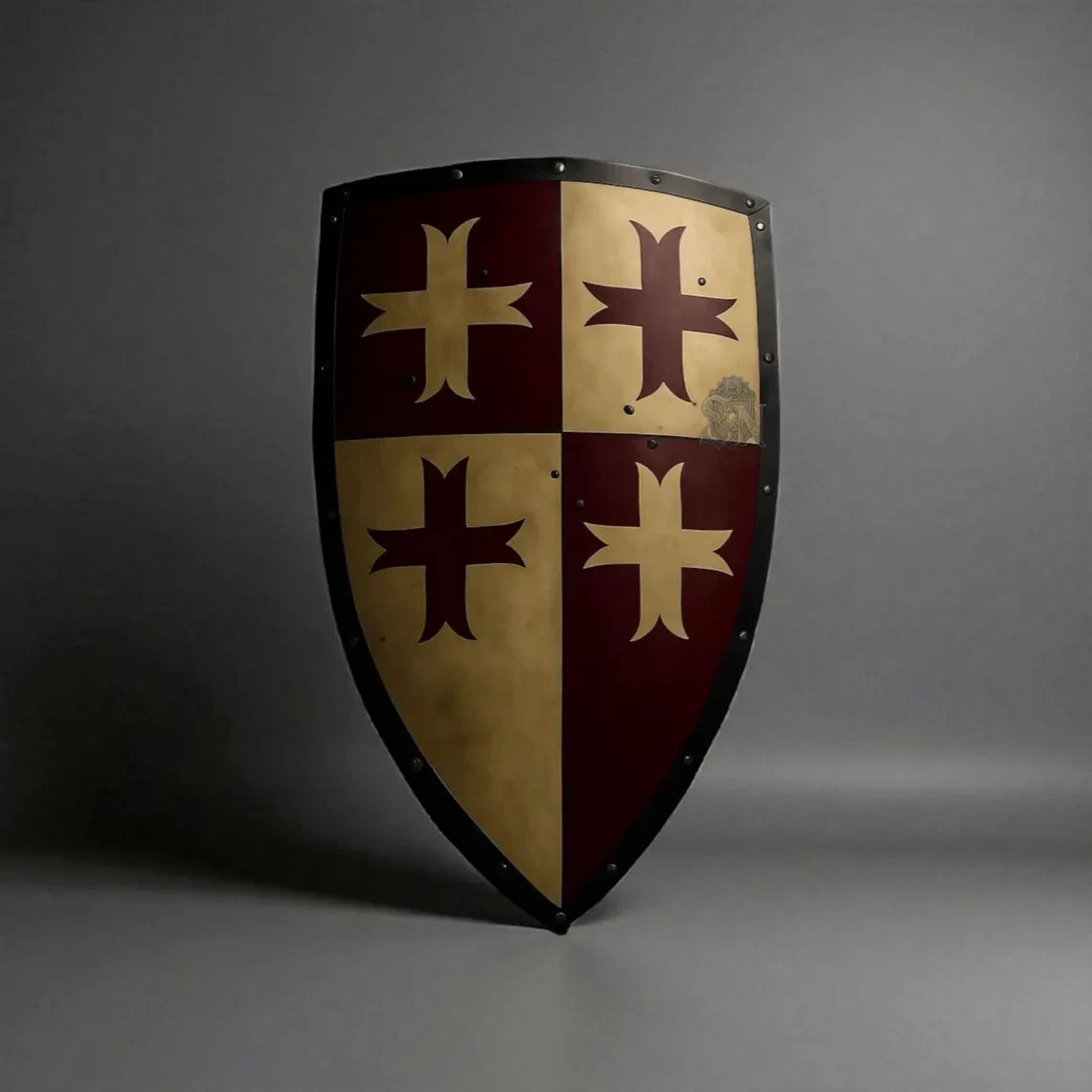 Medieval Knight Templar Shield – Crusader Cross Armor – Gothic Battle Replica