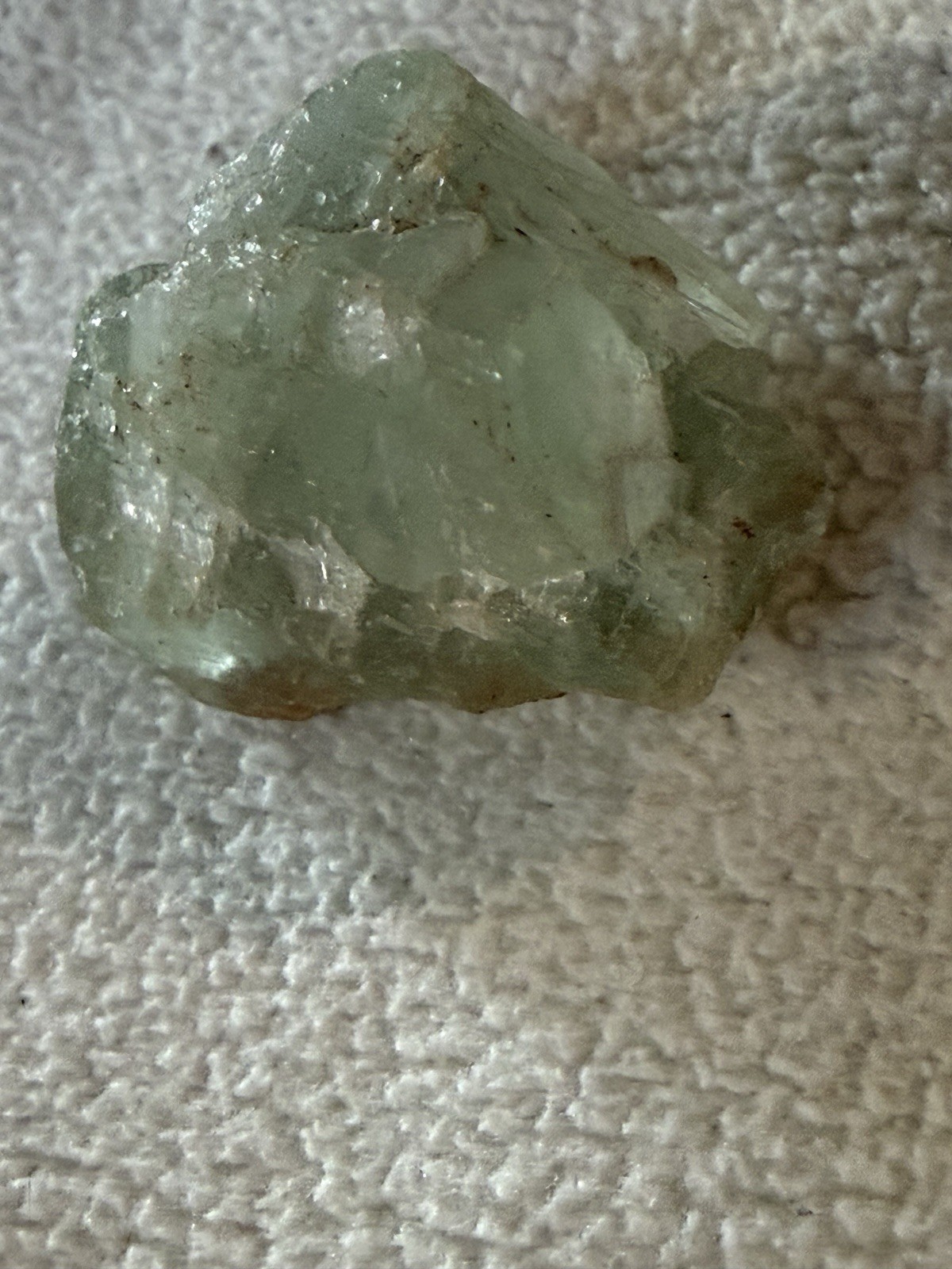 Green Flourite -Small Piece That Originally Was Attached To A Poster Of Sort Green Flourite -Small Piece That Originally Was Attached To A Poster Of Sort
