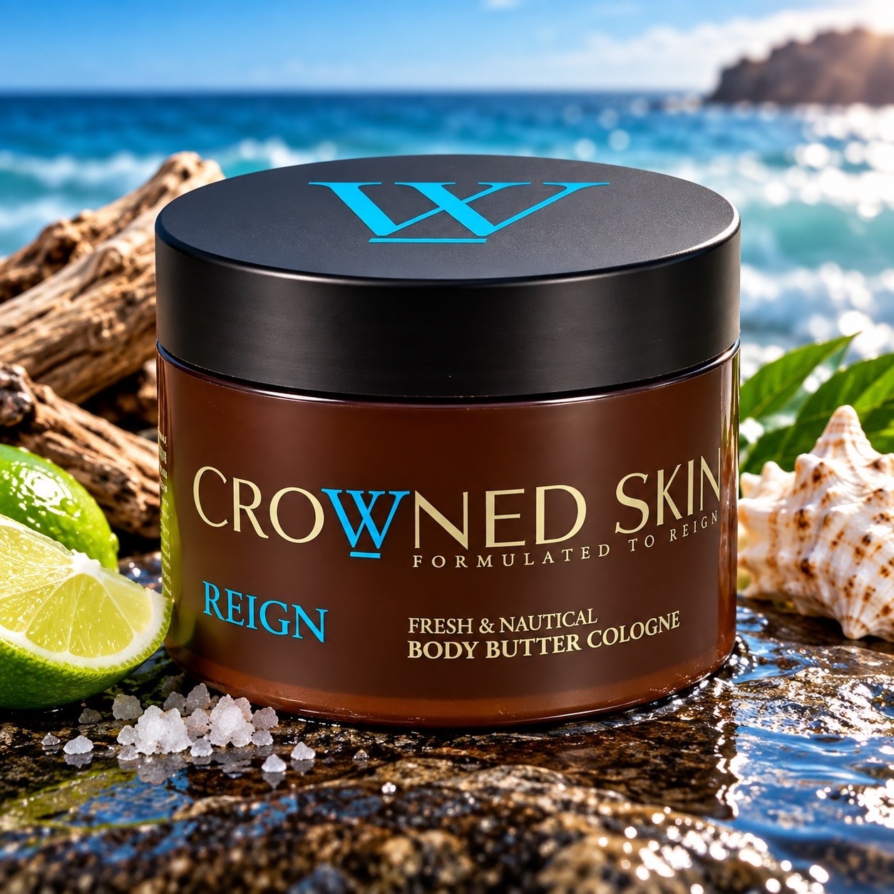 Crowned Skin Reign Body Butter Cologne Fresh Nautical 4.4 oz NEW SEALED