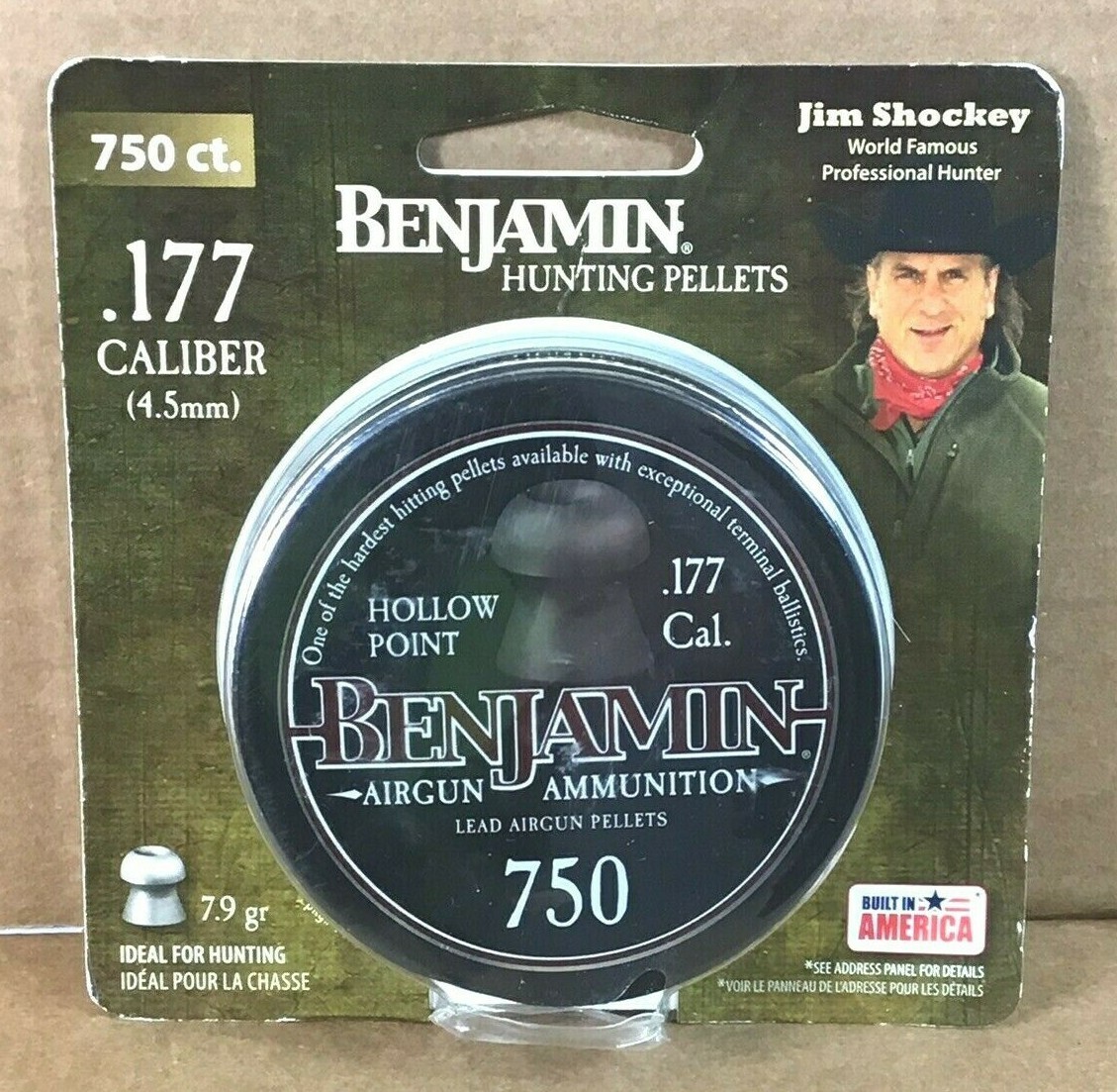 Benjamin 14020 Hollow Point Pellet.177 Caliber 7.9 Grain 750 Count
