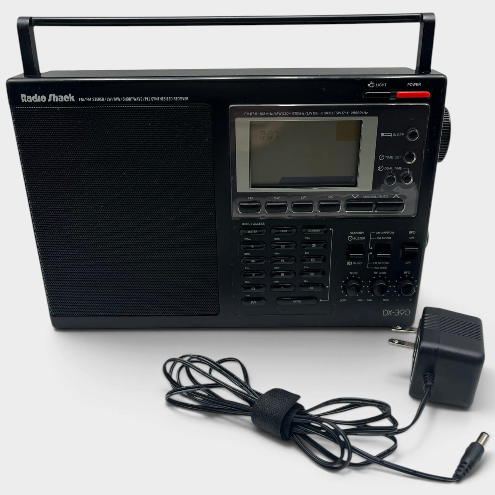 Radio Shack DX-390 AM/FM LW/MW/SW Shortwave PLL Receiver 20-214 Tested Works