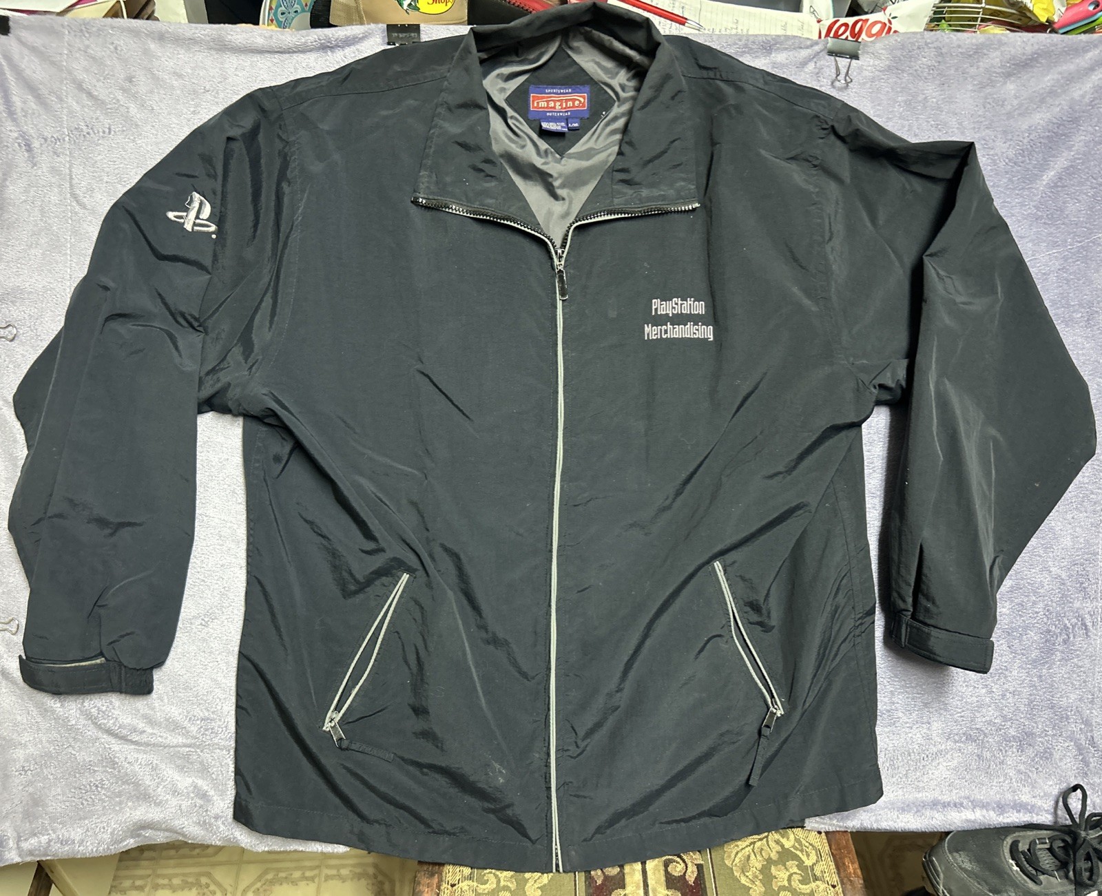 Vintage Sony PlayStation Merchandising Employee Jacket Imagine Sportswear L/XL
