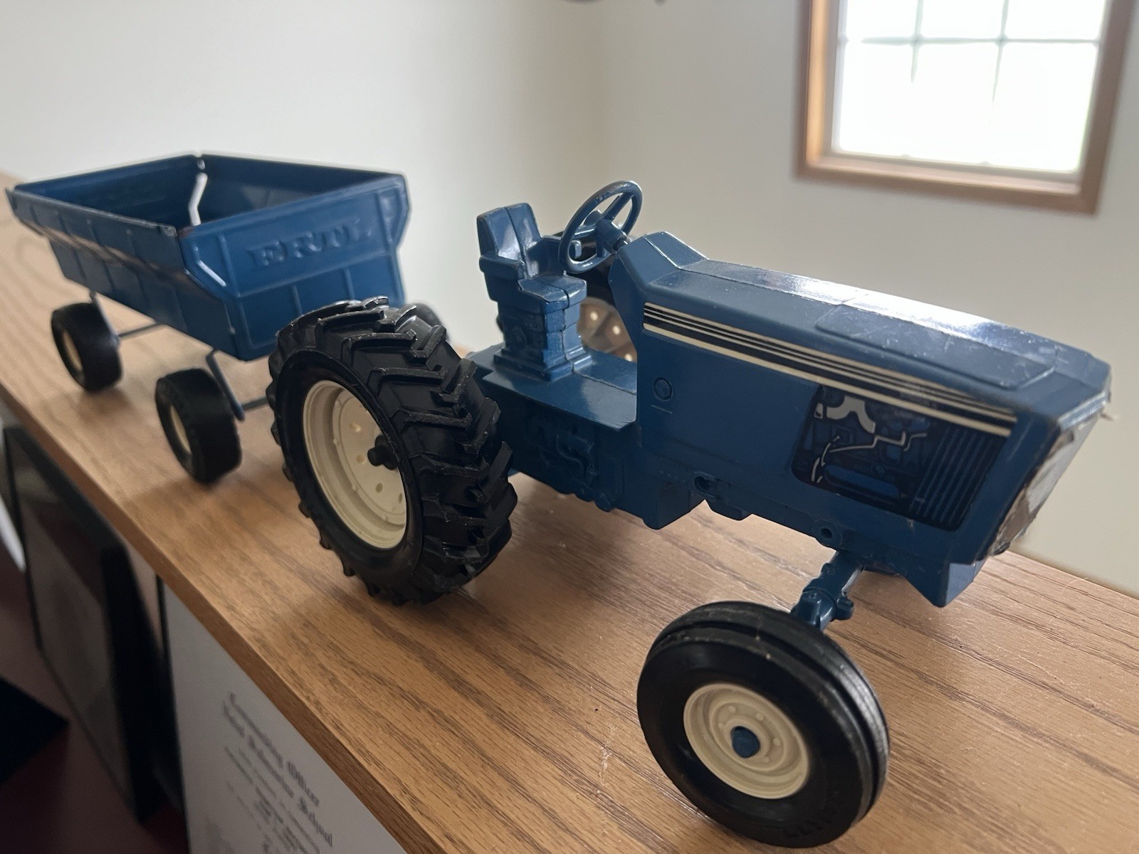 Vintage ERTL Toy Tractor W/ Blue Trailer Vintage ERTL Toy Tractor W/ Blue Trailer