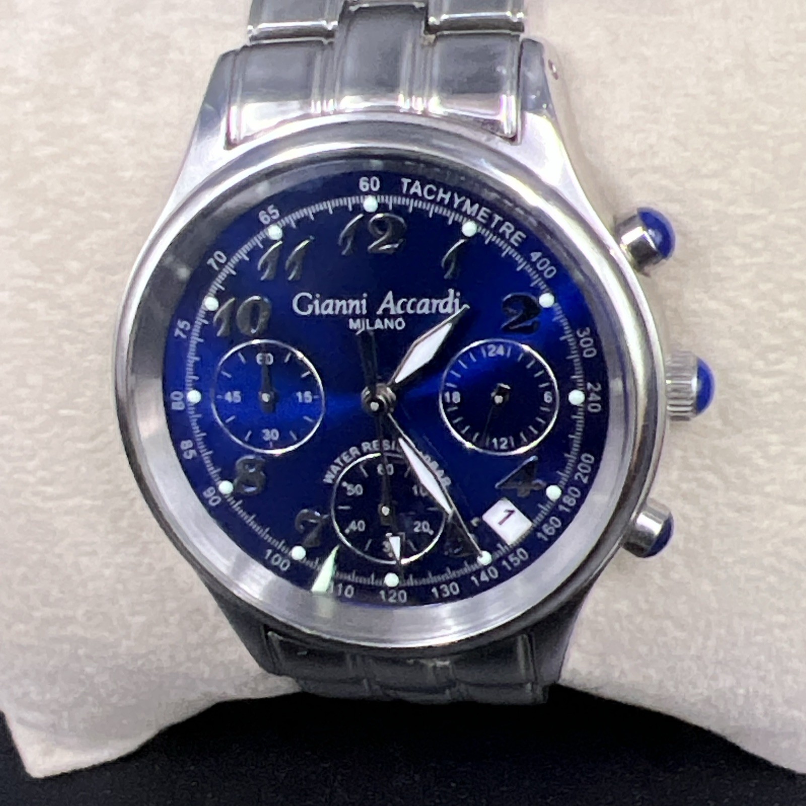 Gianni Accardi Milano GA Chronograph 6.25” Wrist Watch New Battery