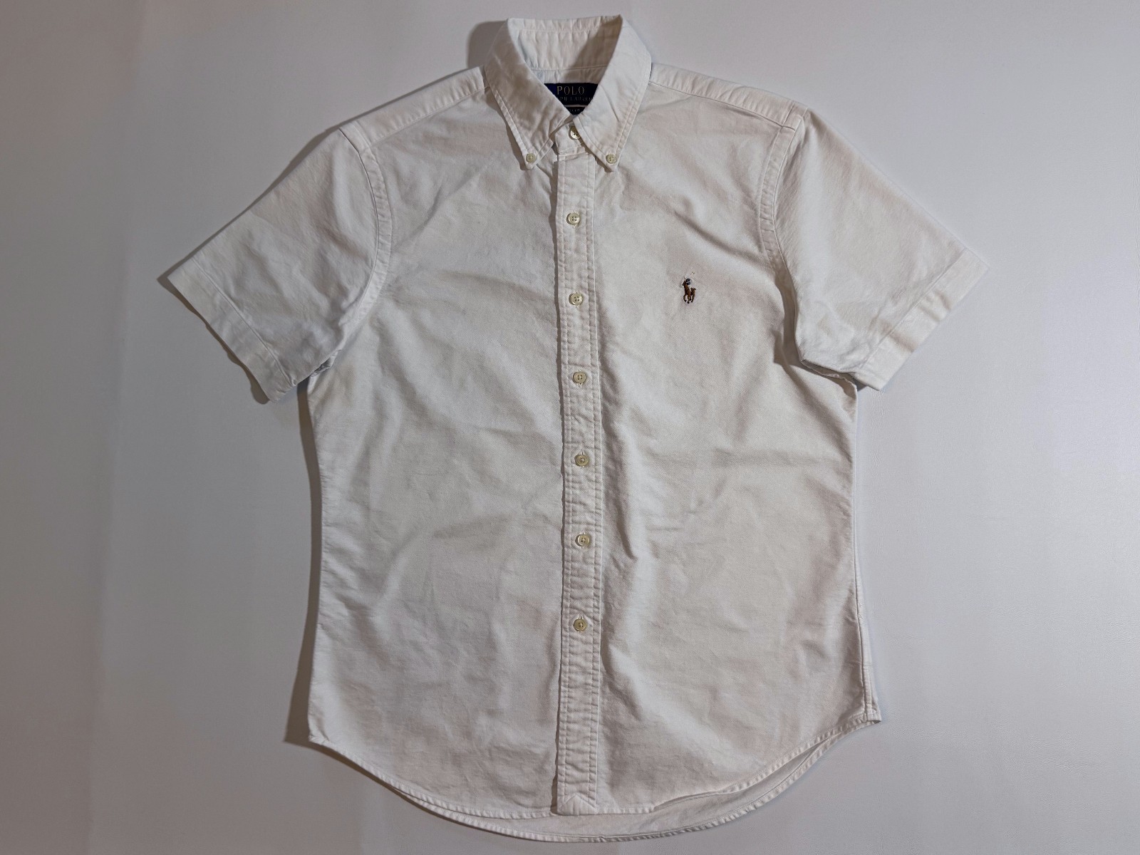 Polo Ralph Lauren Men\'s Small Classic Fit Short Sleeve Button Down Shirt White Polo Ralph Lauren Men\'s Small Classic Fit Short Sleeve Button Down Shirt White