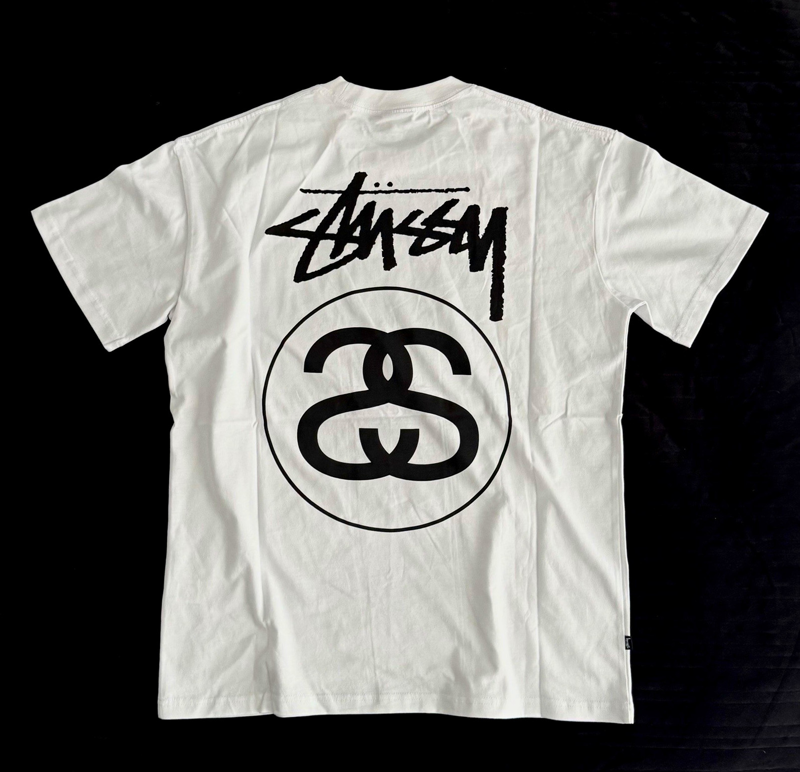 Stussy AU SS Link Logo Tee White/Black Size: M, Brand New,  100% Authentic
