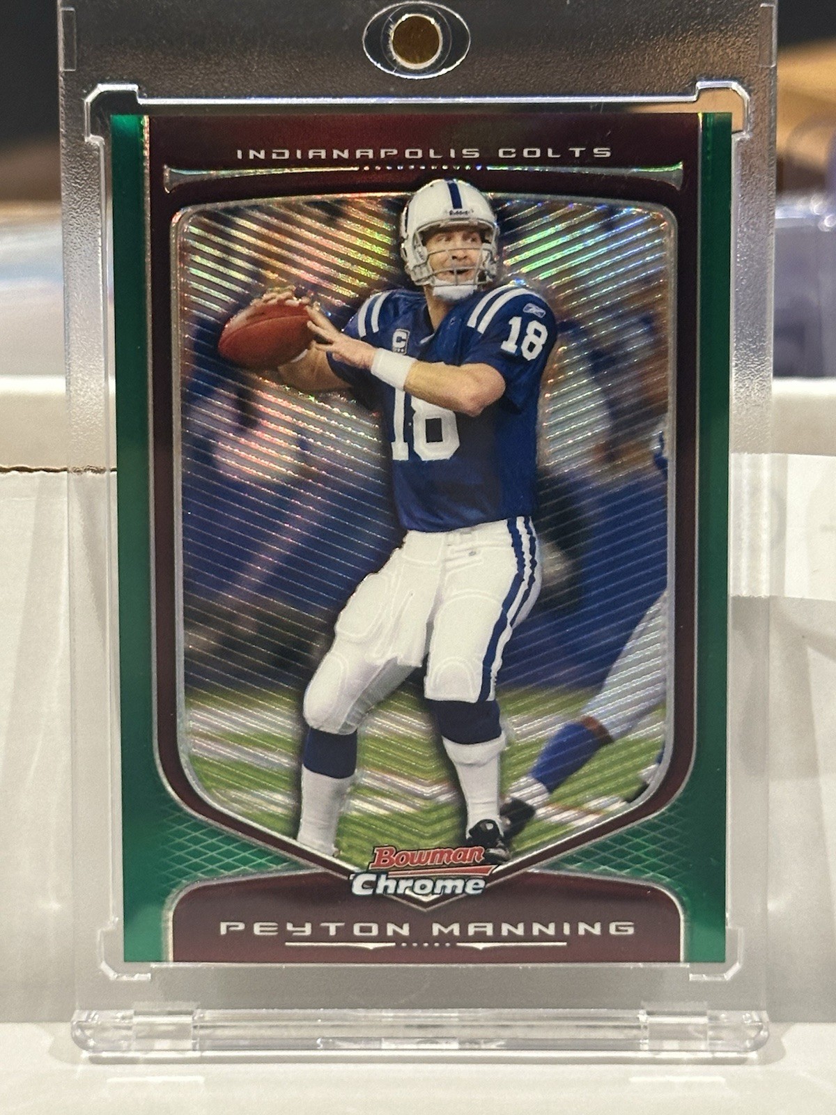 2009 Bowman Chrome - Peyton Manning #12 Green Refractor /99 Colts HOF Centered 2009 Bowman Chrome - Peyton Manning #12 Green Refractor /99 Colts HOF Centered