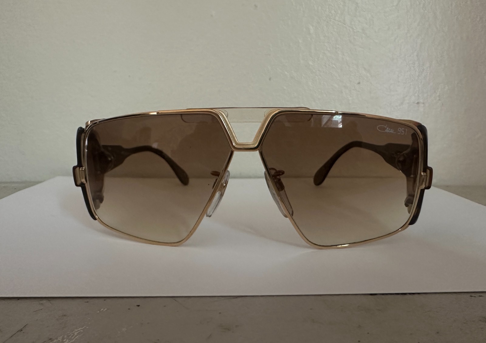 Vintage Cazal 951 97 Sunglasses West Germany Gold Brown